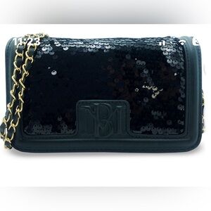 Badgley Mischka Black Sequin Crossbody Bag